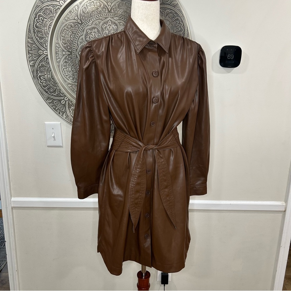 NWT $99 BB Dakota Steve Madden Brown faux leather jacket - Size L - Picture 2 of 10